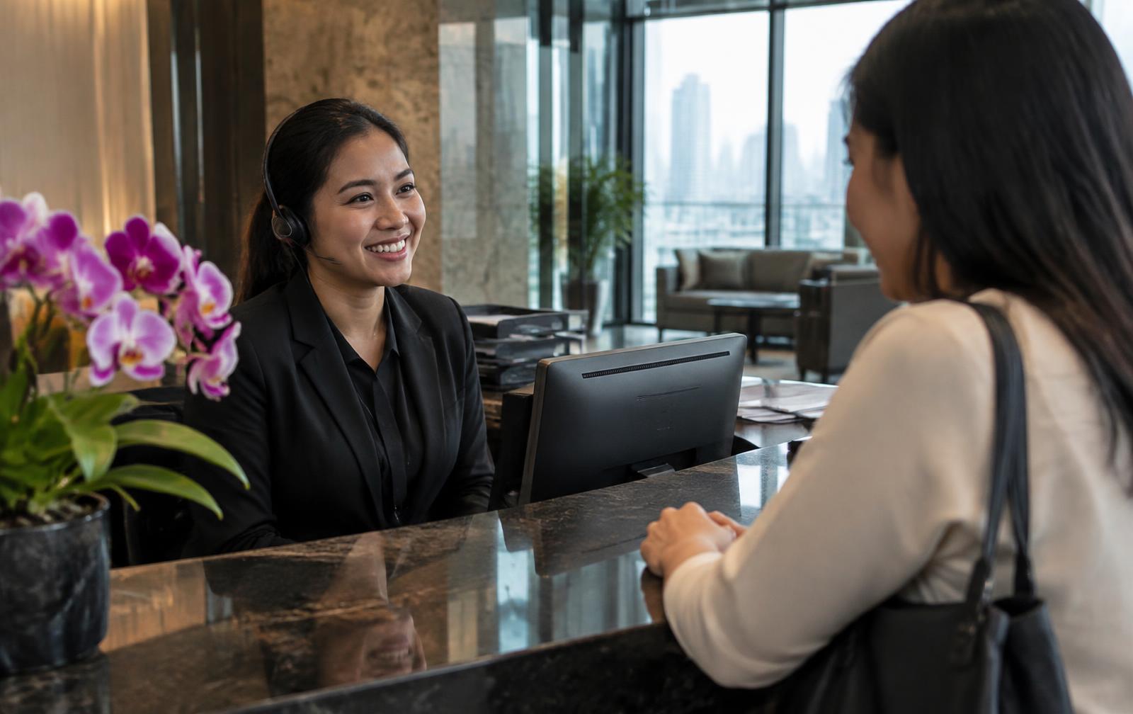 โซนต้อนรับของสำนักงานสมัยใหม่ในกรุงเทพฯ